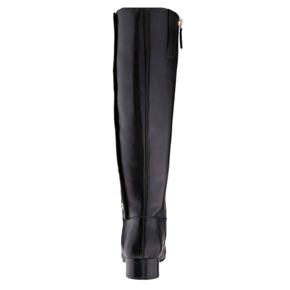 Nine West Oreyan Tall Black Leather Riding Boots Gold Button Details US Size 8.5 - Picture 8 of 10
